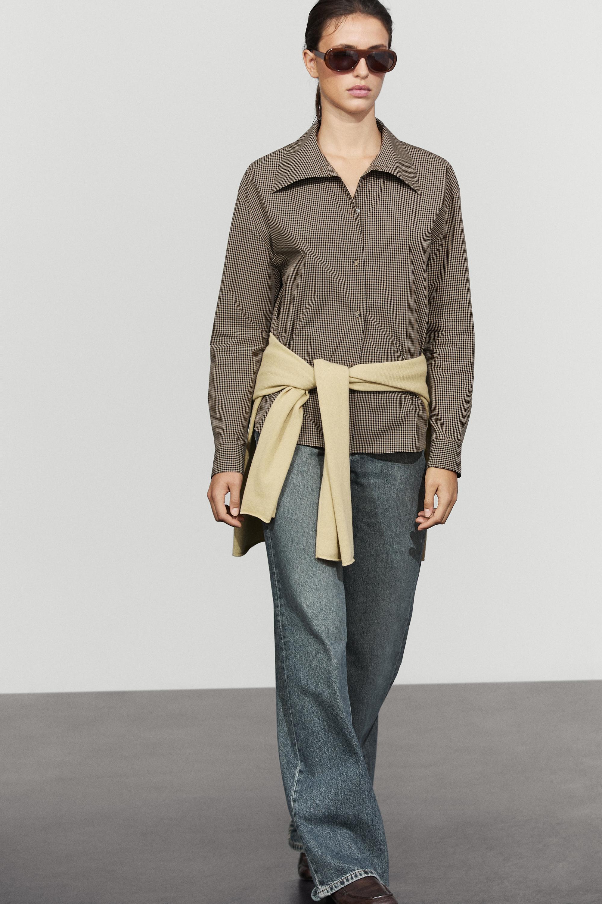 Chemise à carreaux vichy en coton mélangé